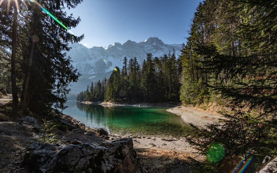 Wald und Seelandschaft in Deutschland