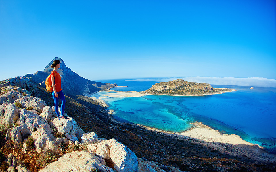 Blick auf die Lagune von Balos auf der schönen griechischen Insel Kreta