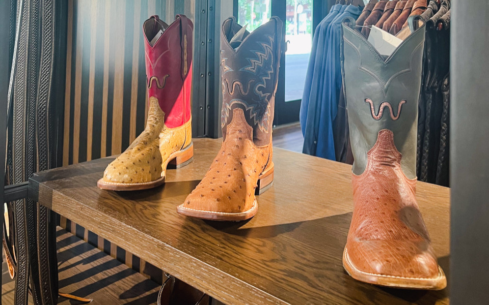 Typische Cowboystiefel in einem Gesch&auml;ft in San Antonio, Texas